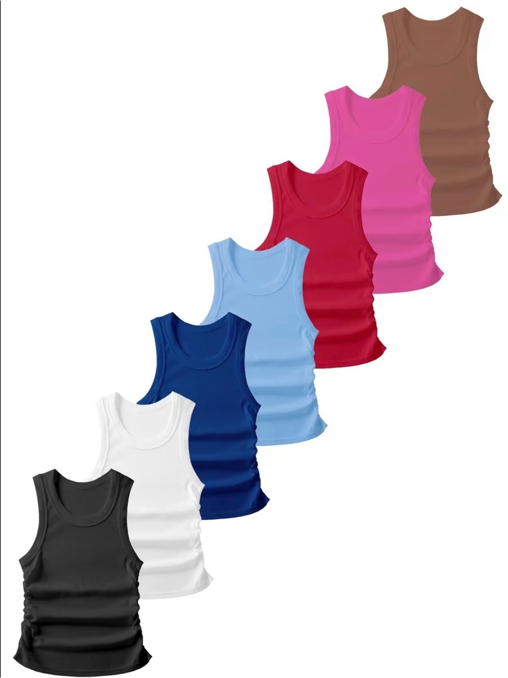 Size Small Huge Lot Basic Ribbed Plain Solid Tank Top Sleeveless Shirts